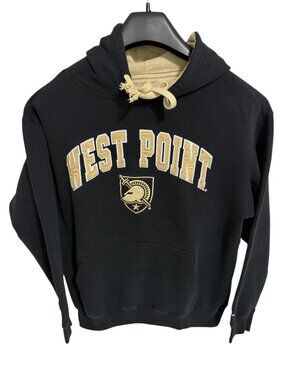 West Point Hoodie Sweatshirt Mens Medium Black NCAA Embroidered Fleece Pullover